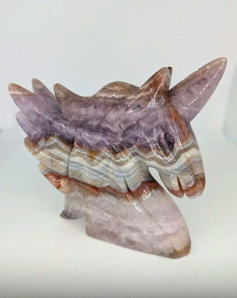 ❦新入荷❦ 天然石　アメジスト瑪瑙共生　ユニコーン 馬 置物　干支　丙午