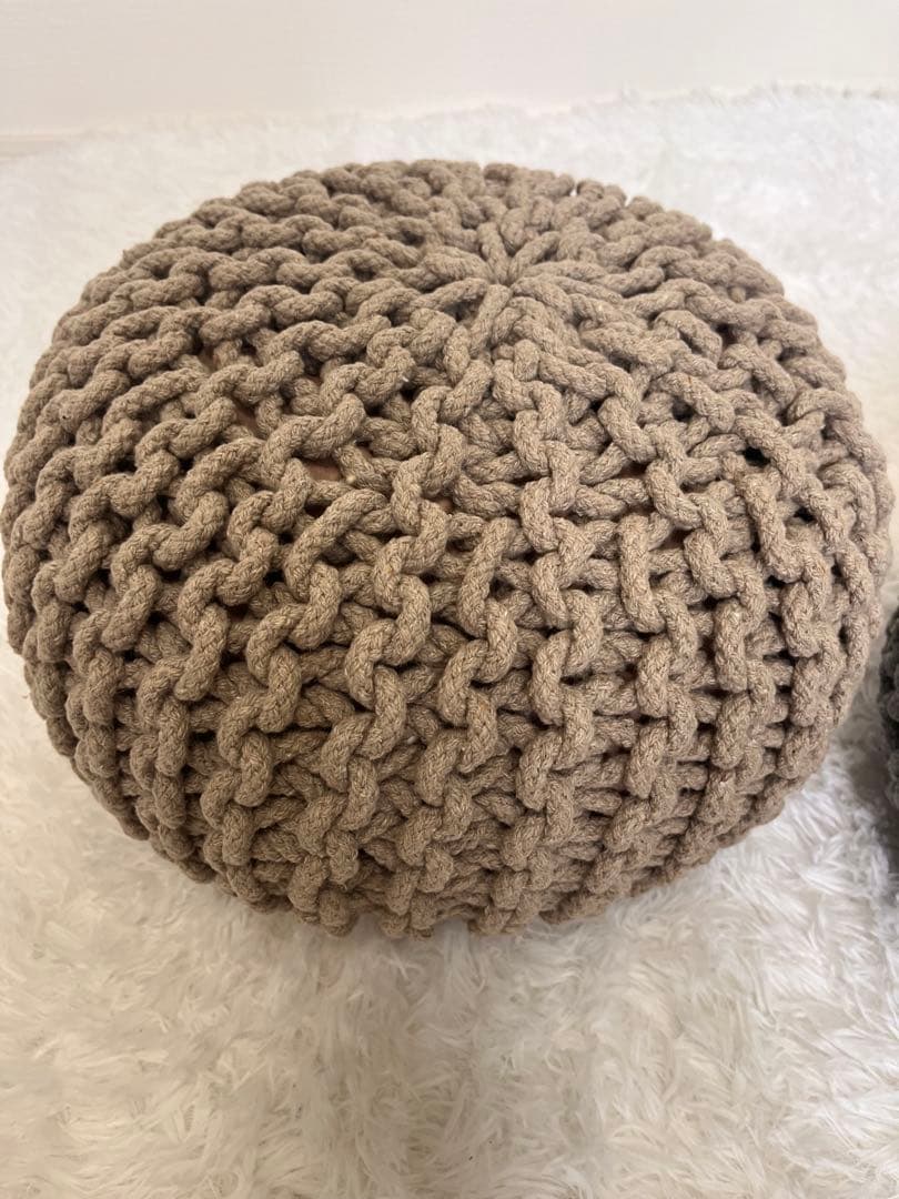 ハル　プフ　オットマン　スツール　ニットプフ　２個セット