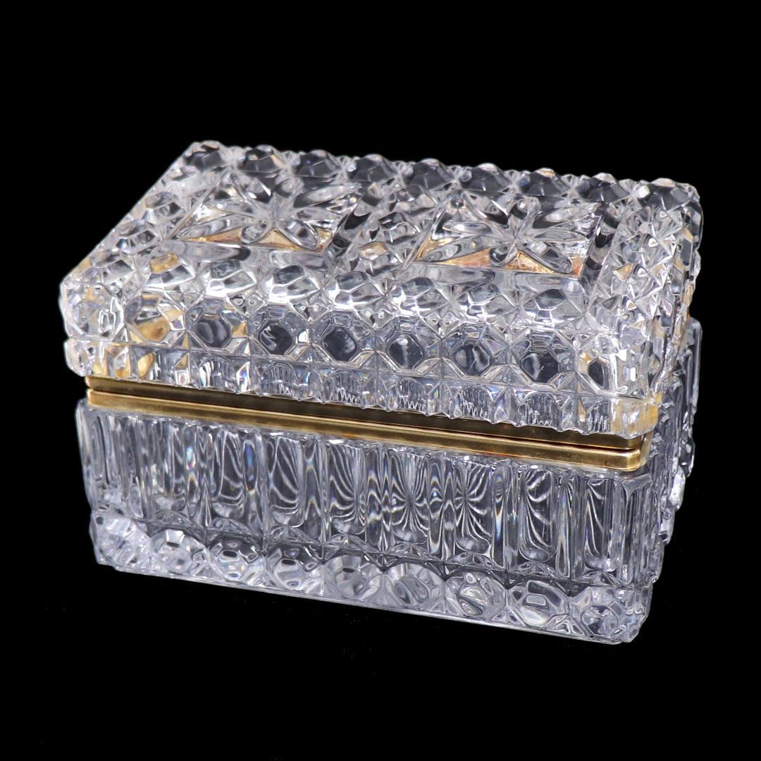 オールド・バカラ 特大サイズ 2.5kg19cm 切子宝石箱 ジュエリーボックス