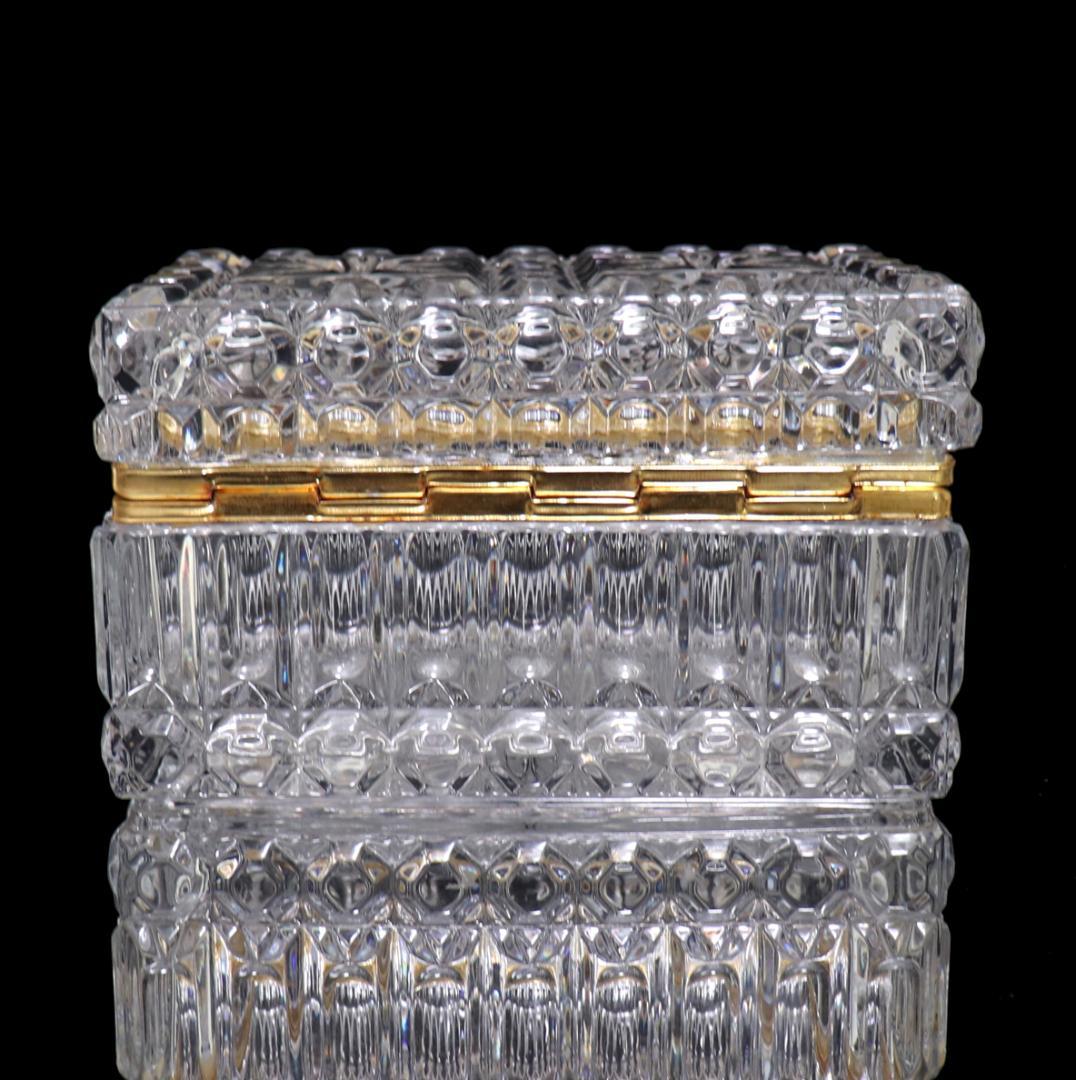 オールド・バカラ 特大サイズ 2.5kg19cm 切子宝石箱 ジュエリーボックス