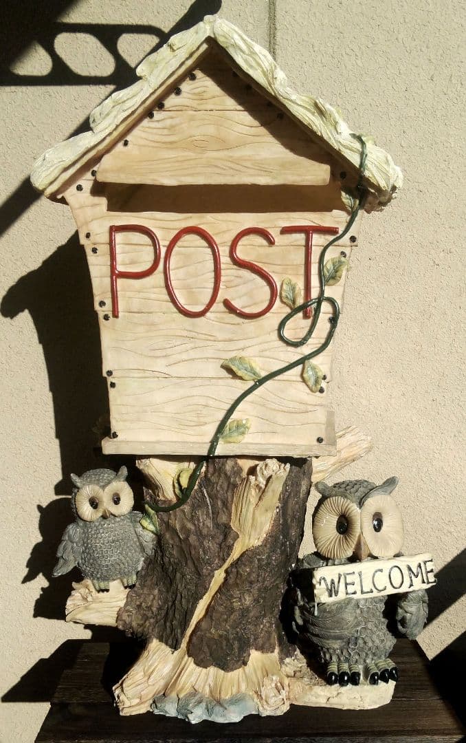 特価 開運 幸運 ふくろう ポスト 郵便受け 郵便ポスト 縁起動物 - メルカリ