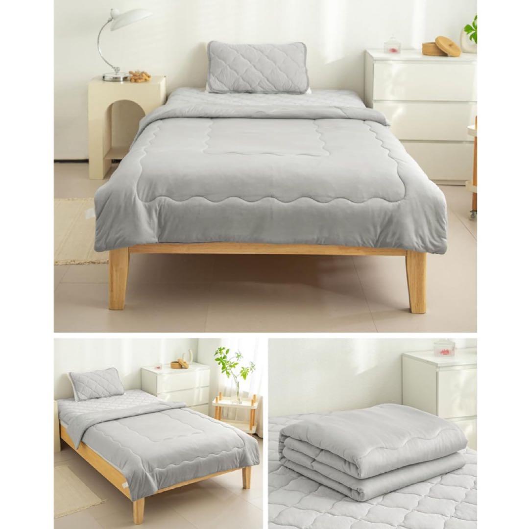 【さっちゃん】4セット新品❤️春夏秋用洗える掛け布団シングル冷感　抗菌防臭