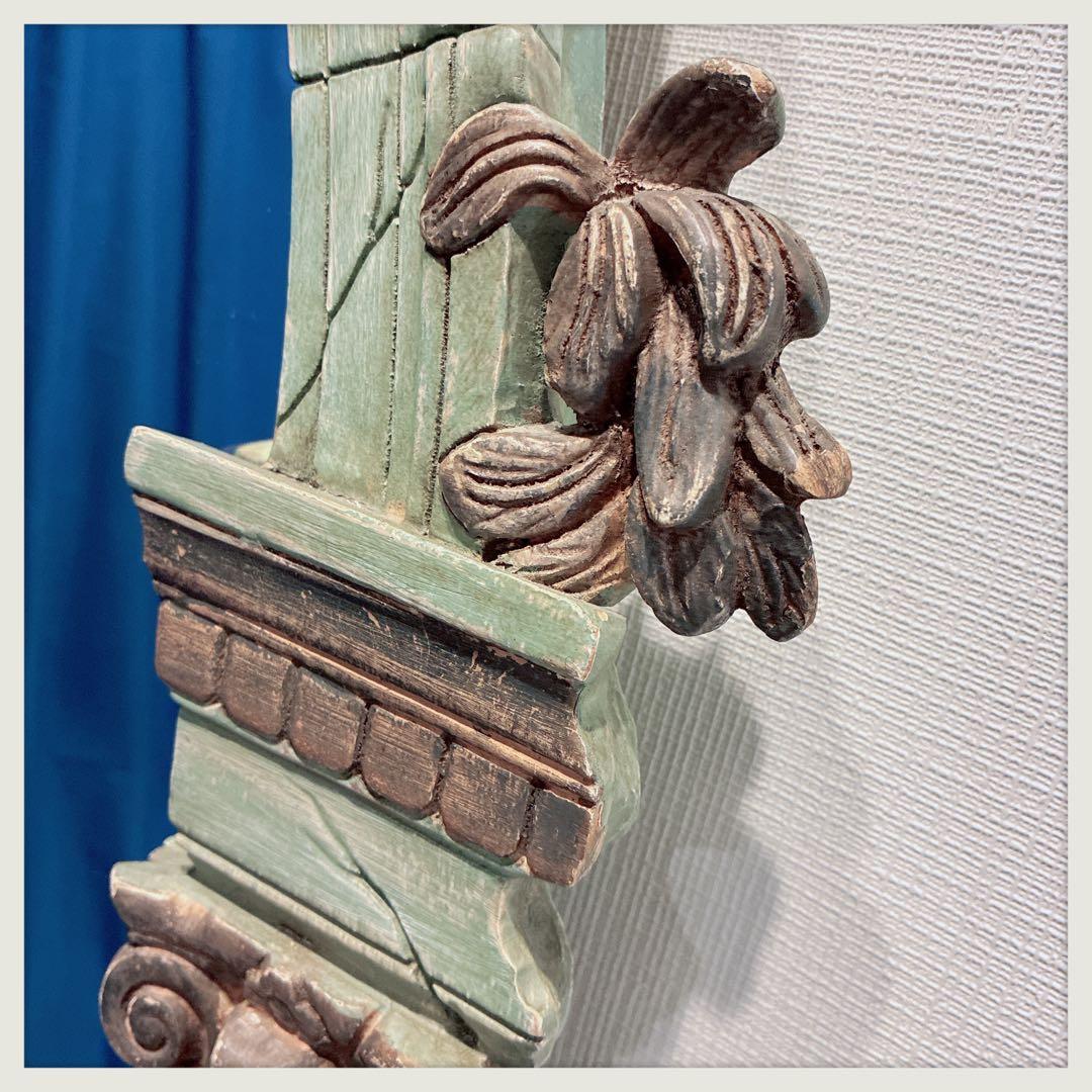 イタリア　1980年代ヴィンテージミラー　ゴールドモチーフ　遺跡風アレンジ