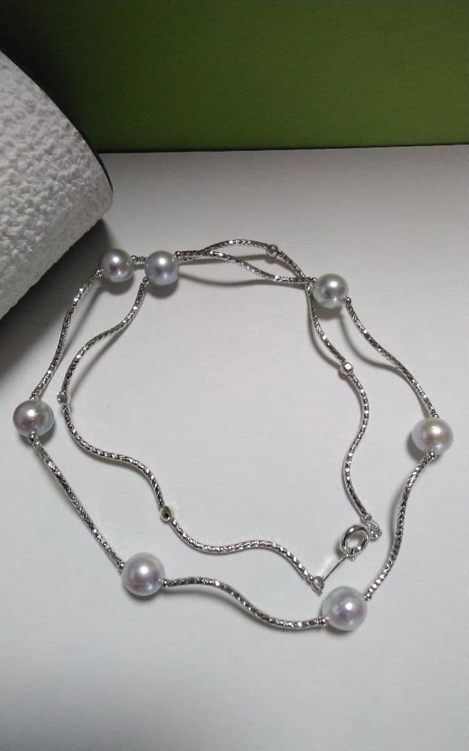 ♦値下げ↓【silver/アコヤ▪ナチュラルステーション ネック】(01╴8)