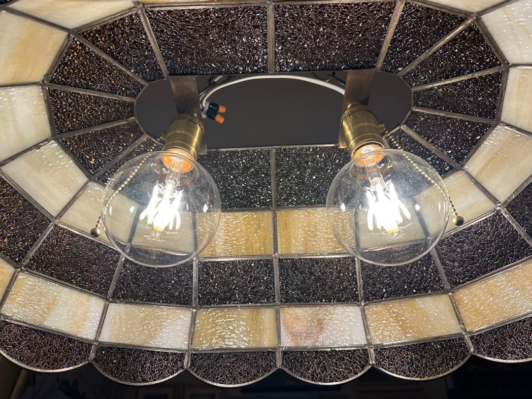 1970's ヴィンテージ ステンドグラス ペンダントランプ　ミッドセンチュリー