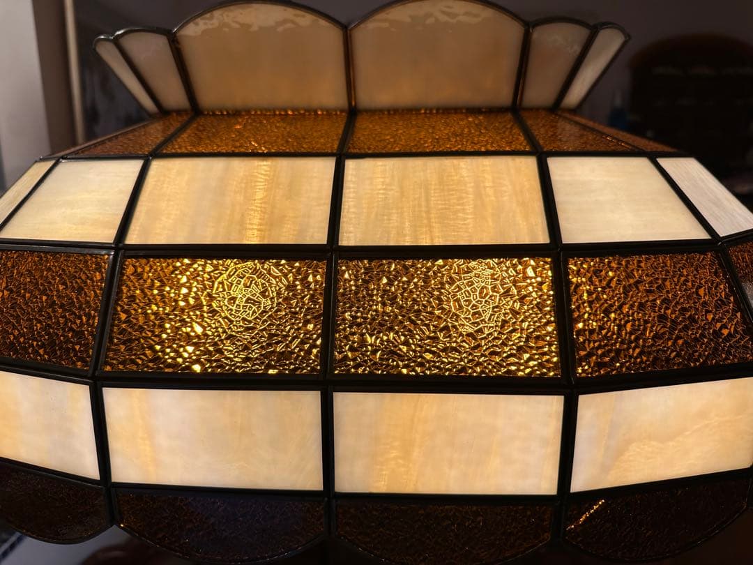 1970's ヴィンテージ ステンドグラス ペンダントランプ　ミッドセンチュリー