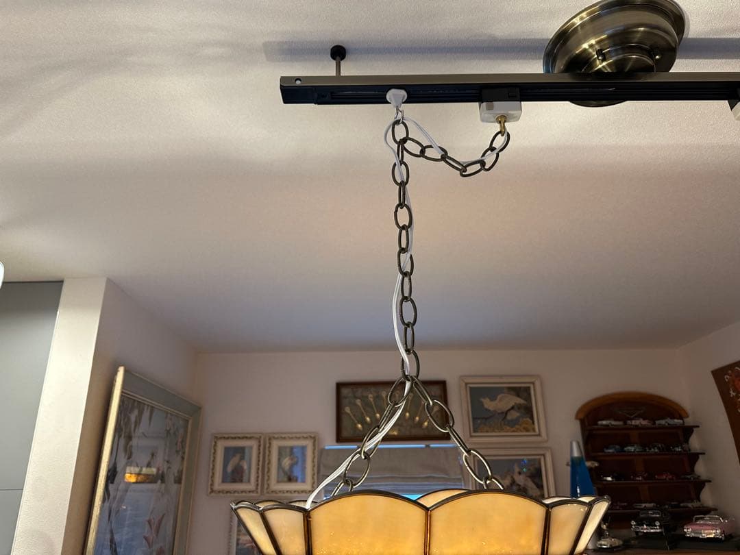 1970's ヴィンテージ ステンドグラス ペンダントランプ　ミッドセンチュリー