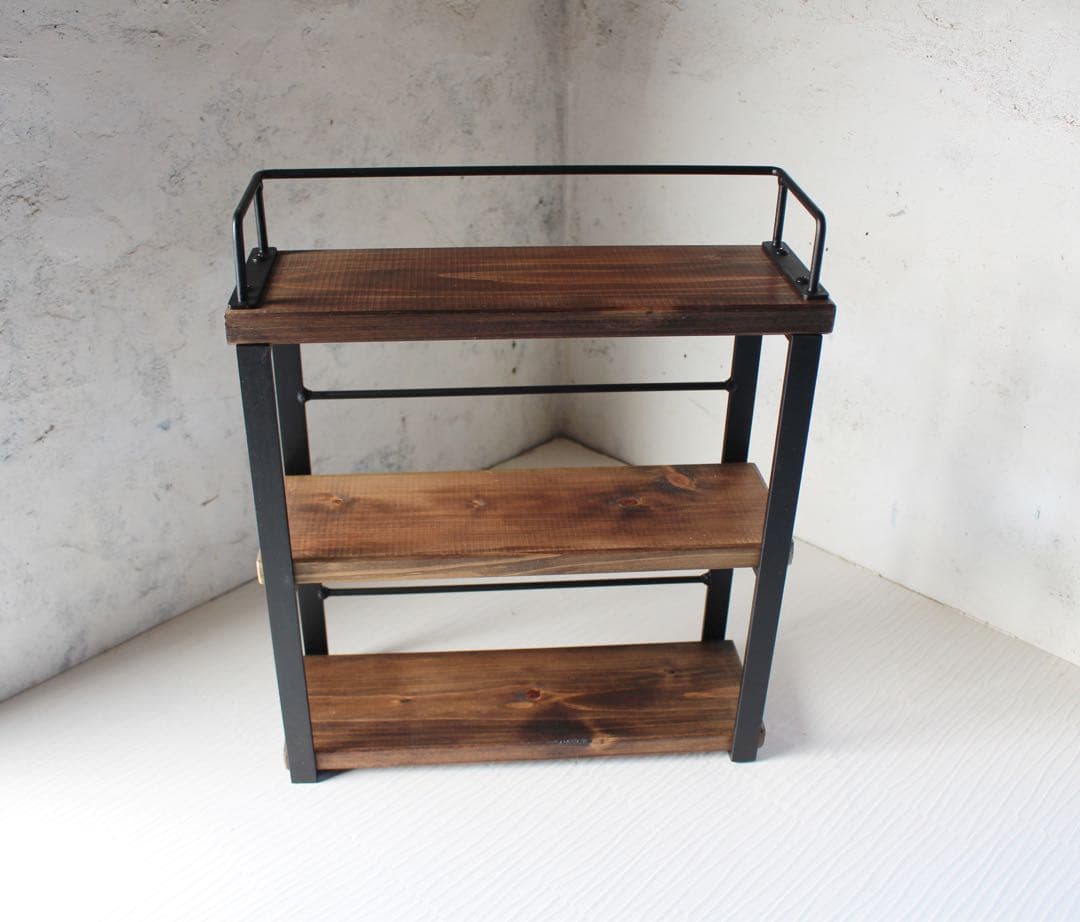 アイアン３段コンパクトスパイスラック・調味料棚