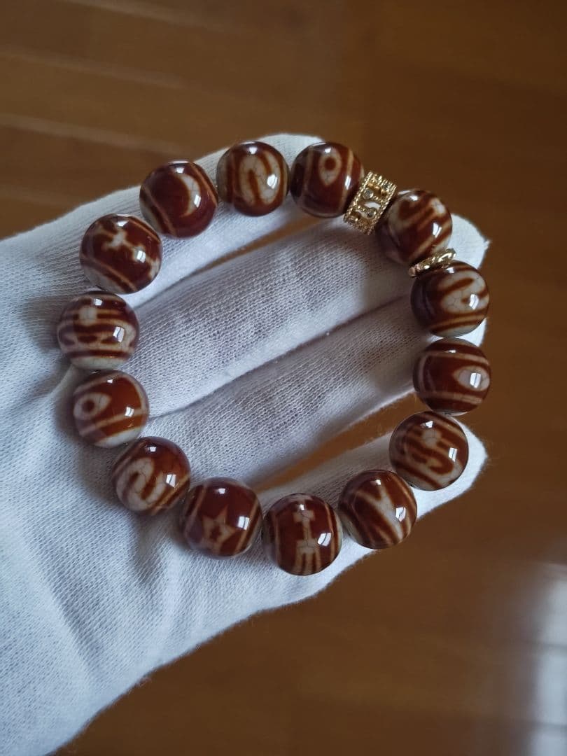 新作♡火供龍紋丸天珠ブレス