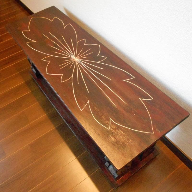 アジアン家具 バリ家具 花柄模様 ロータイプ ＴＶボード ＴＶ台 テレビ台