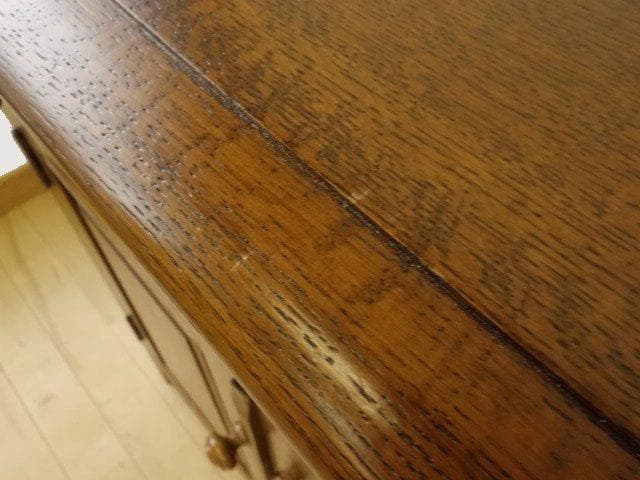 勇峰工芸　雅　花柄キャビネット1100　ナラ材家具　 旭川家具　再塗装済ＵＳＥＤ