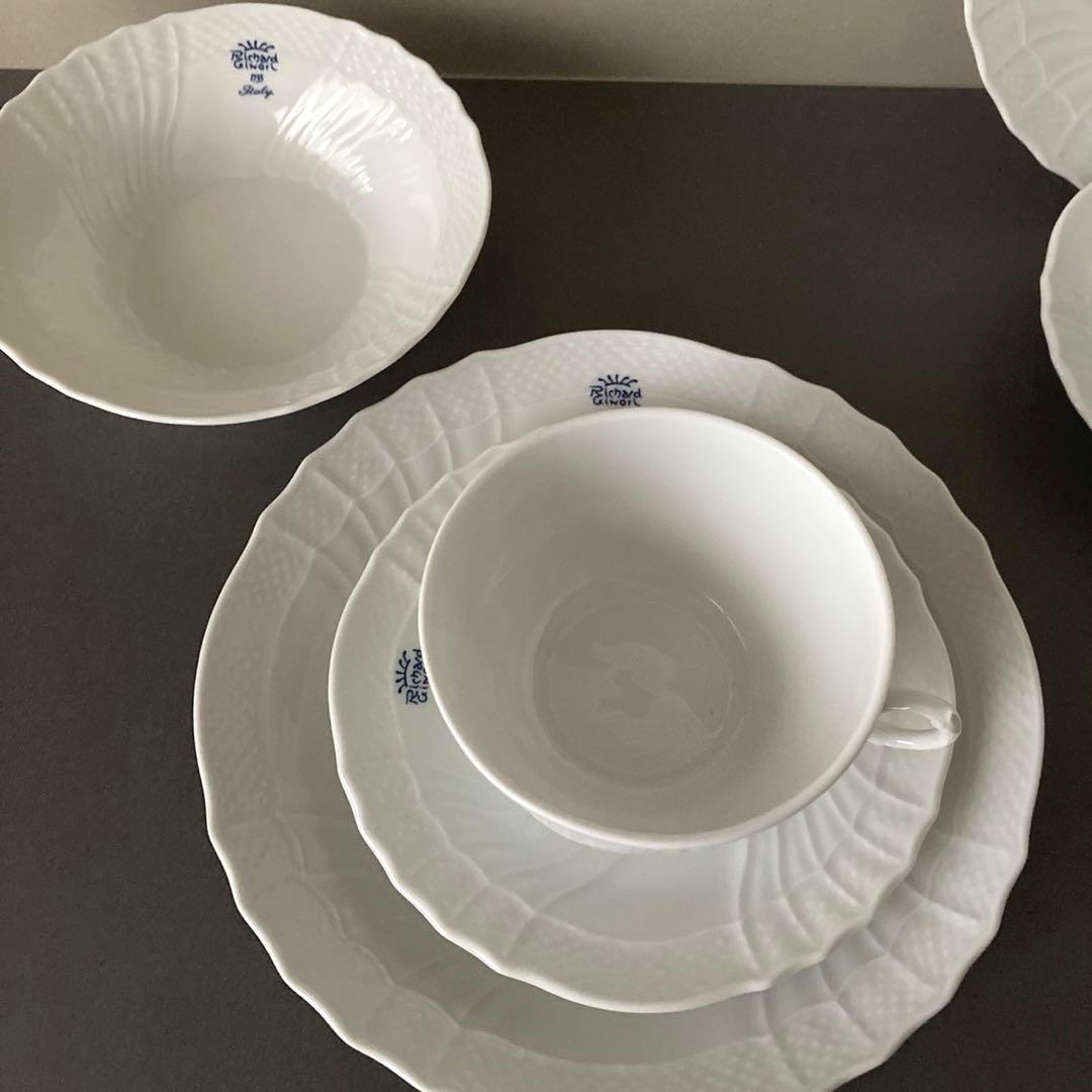 リチャードジノリ　ベッキオホワイト　ブルーロゴ　ペアセット