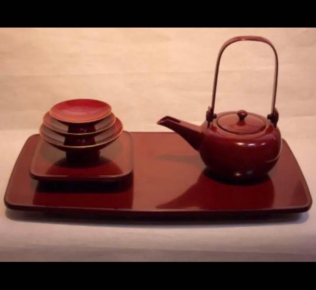 越前漆器■越前塗　屠蘇器　胴張り　古代朱★国産★天然木・本漆【新品】