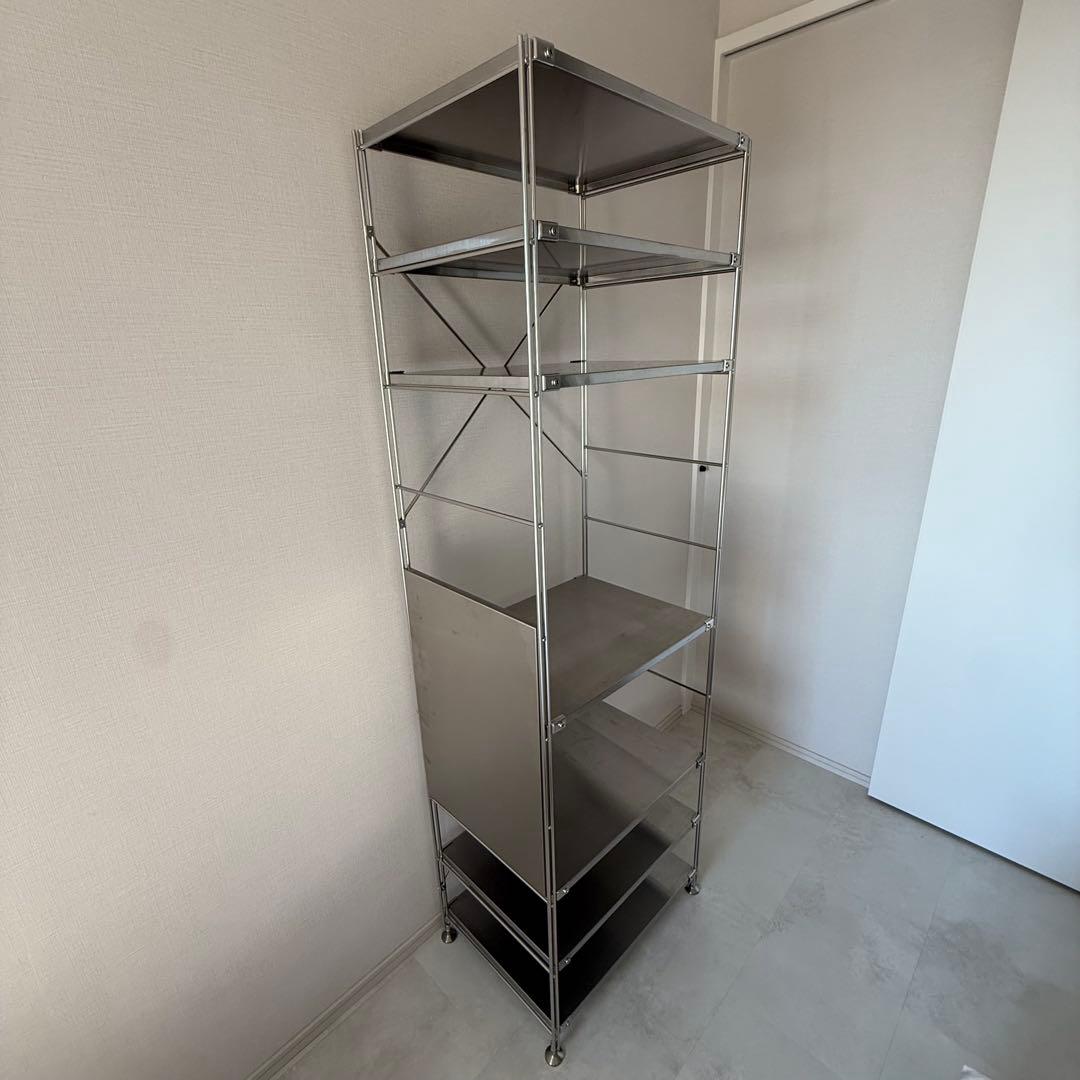 【引取】無印良品ステンレスユニットシェルフステンレス棚セット大+サイドパネル+棚