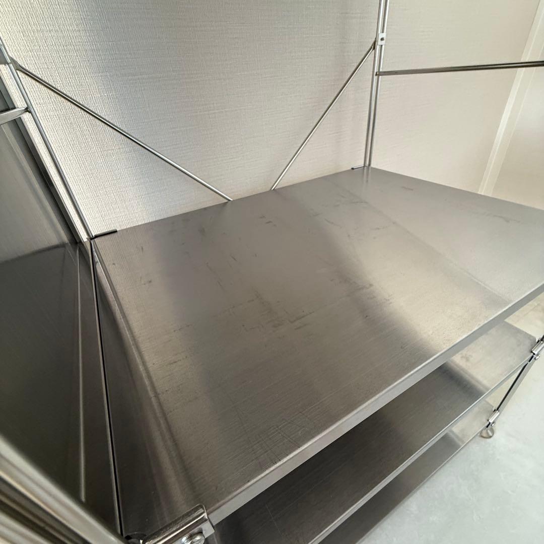 【引取】無印良品ステンレスユニットシェルフステンレス棚セット大+サイドパネル+棚