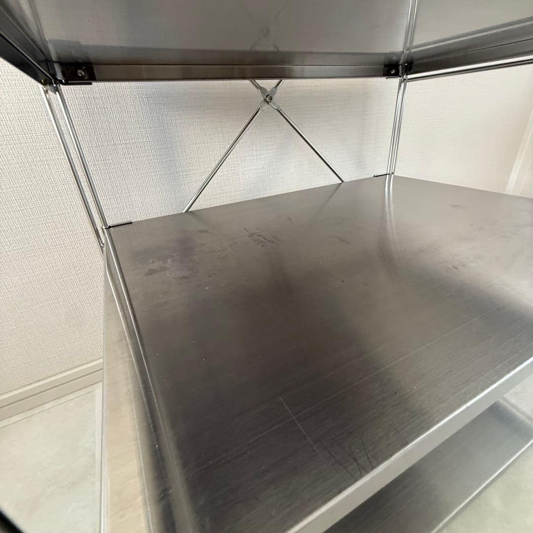 【引取】無印良品ステンレスユニットシェルフステンレス棚セット大+サイドパネル+棚