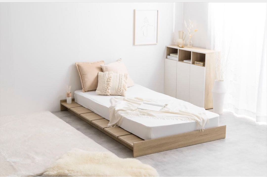 【シングルベッド】シングル幅120cm幅広すのこローベッド　フレームのみ　ベッド