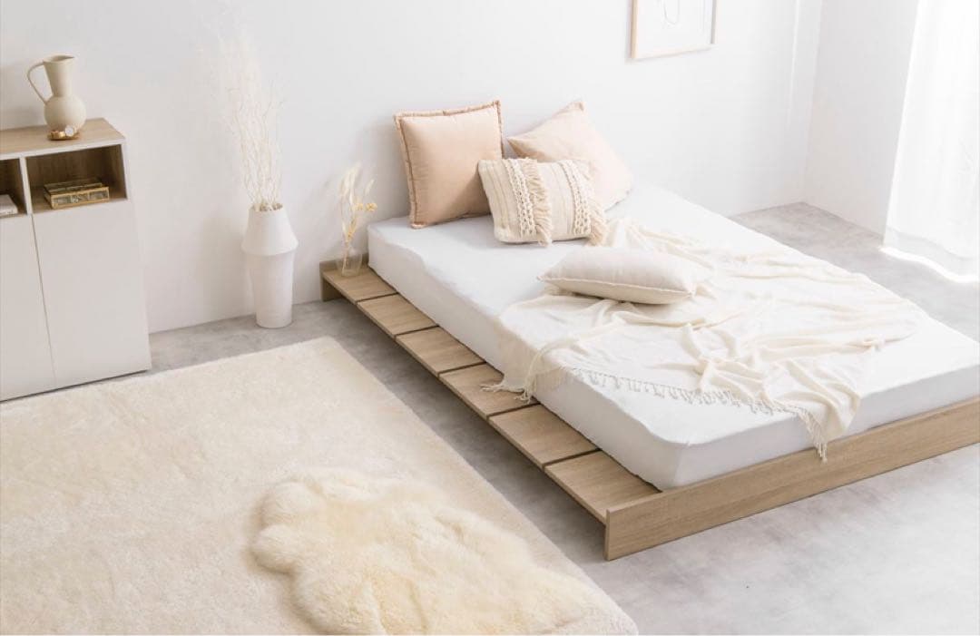 【シングルベッド】シングル幅120cm幅広すのこローベッド　フレームのみ　ベッド