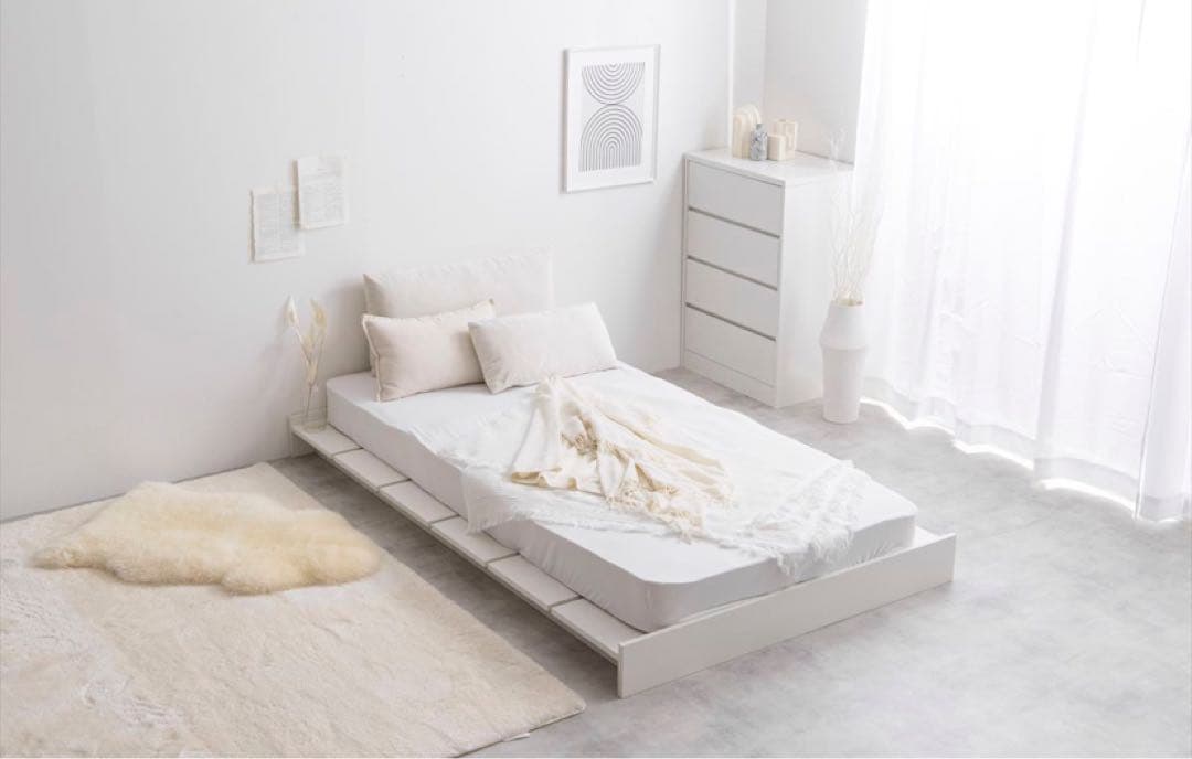 【シングルベッド】シングル幅120cm幅広すのこローベッド　フレームのみ　ベッド