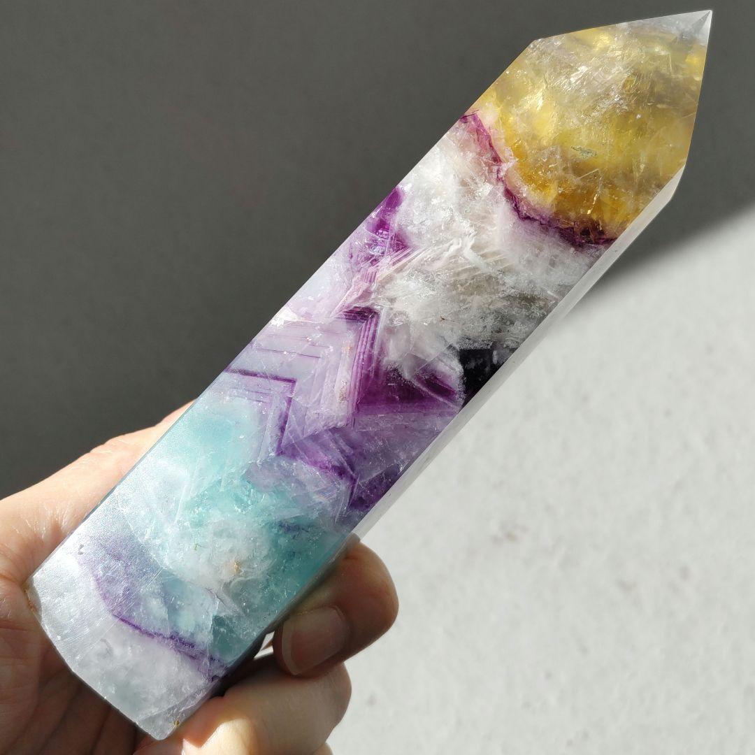 フローライト　ポイント　大　マイカ入り　キラキラ　BIG