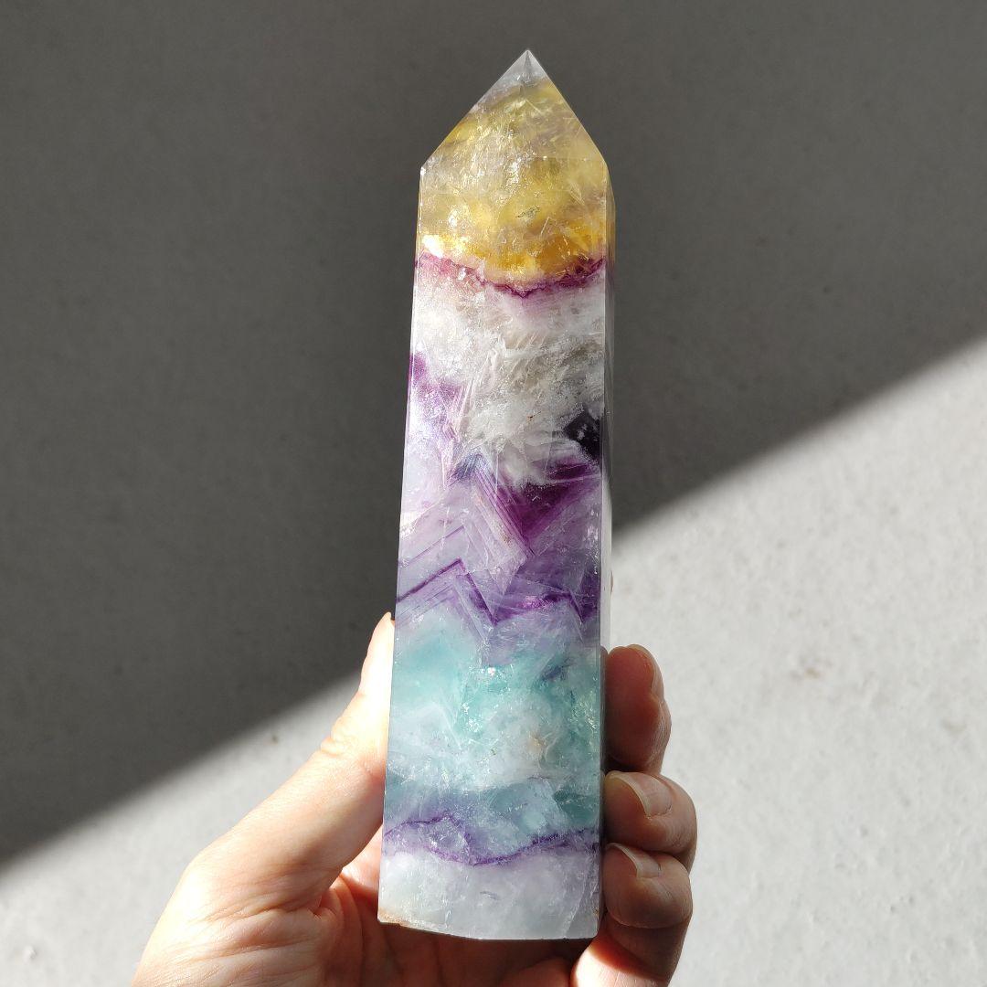 フローライト　ポイント　大　マイカ入り　キラキラ　BIG