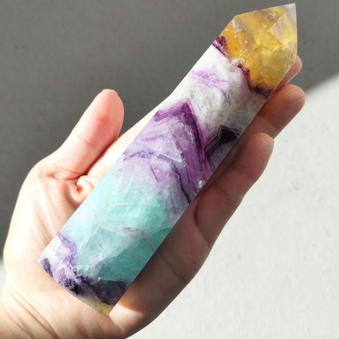 フローライト　ポイント　大　マイカ入り　キラキラ　BIG