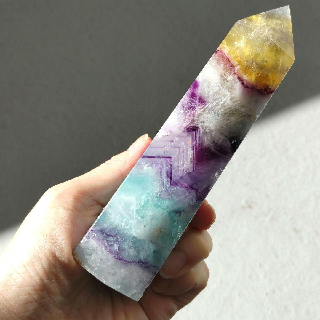 フローライト　ポイント　大　マイカ入り　キラキラ　BIG