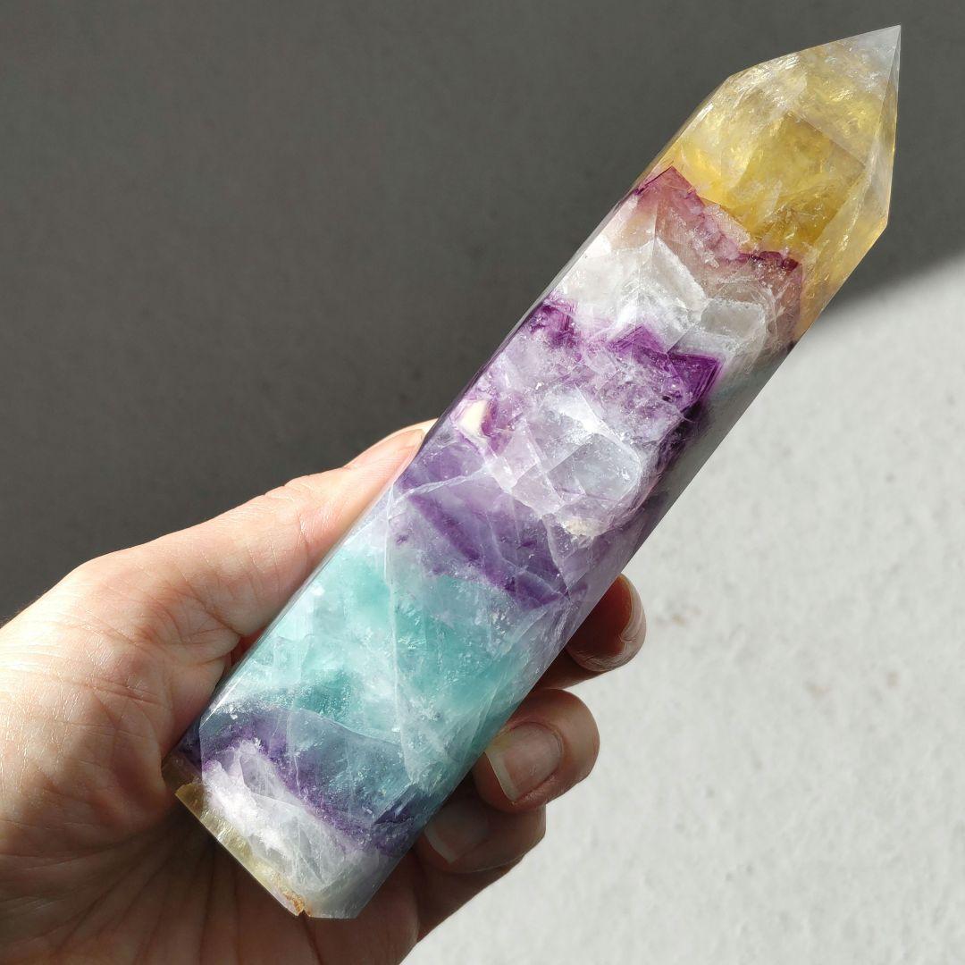 フローライト　ポイント　大　マイカ入り　キラキラ　BIG