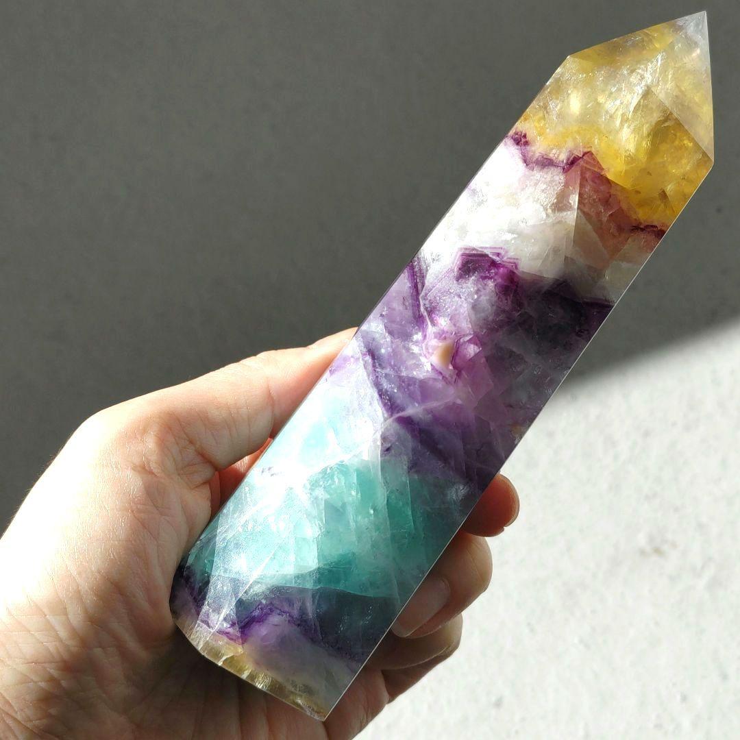 フローライト　ポイント　大　マイカ入り　キラキラ　BIG