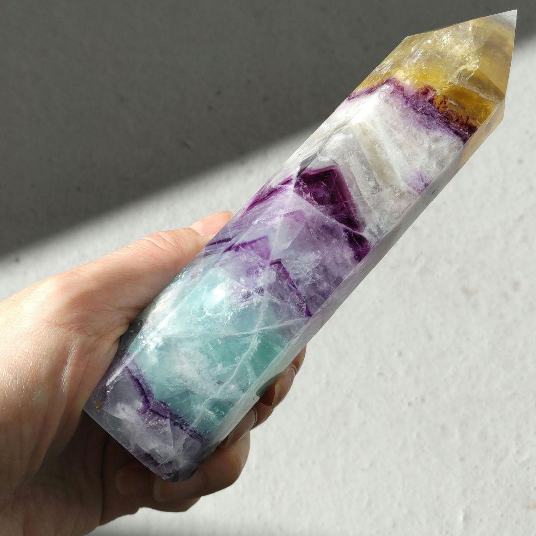 フローライト　ポイント　大　マイカ入り　キラキラ　BIG