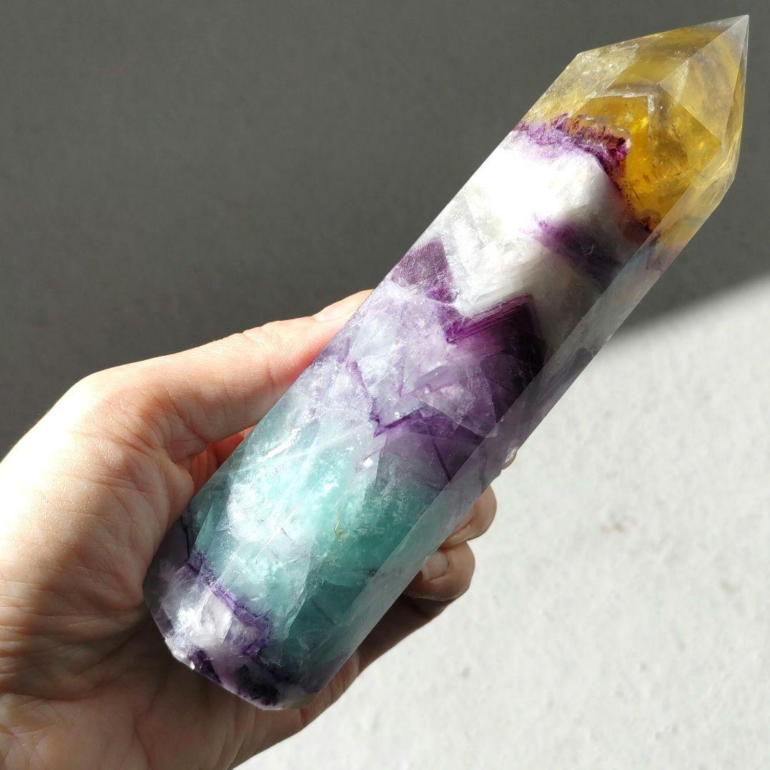 フローライト　ポイント　大　マイカ入り　キラキラ　BIG