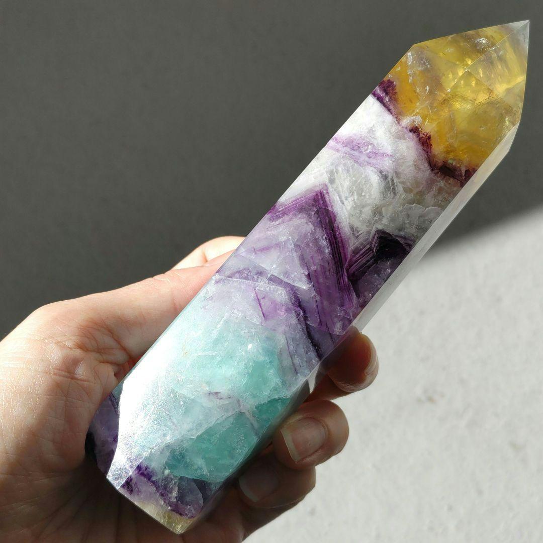 フローライト　ポイント　大　マイカ入り　キラキラ　BIG