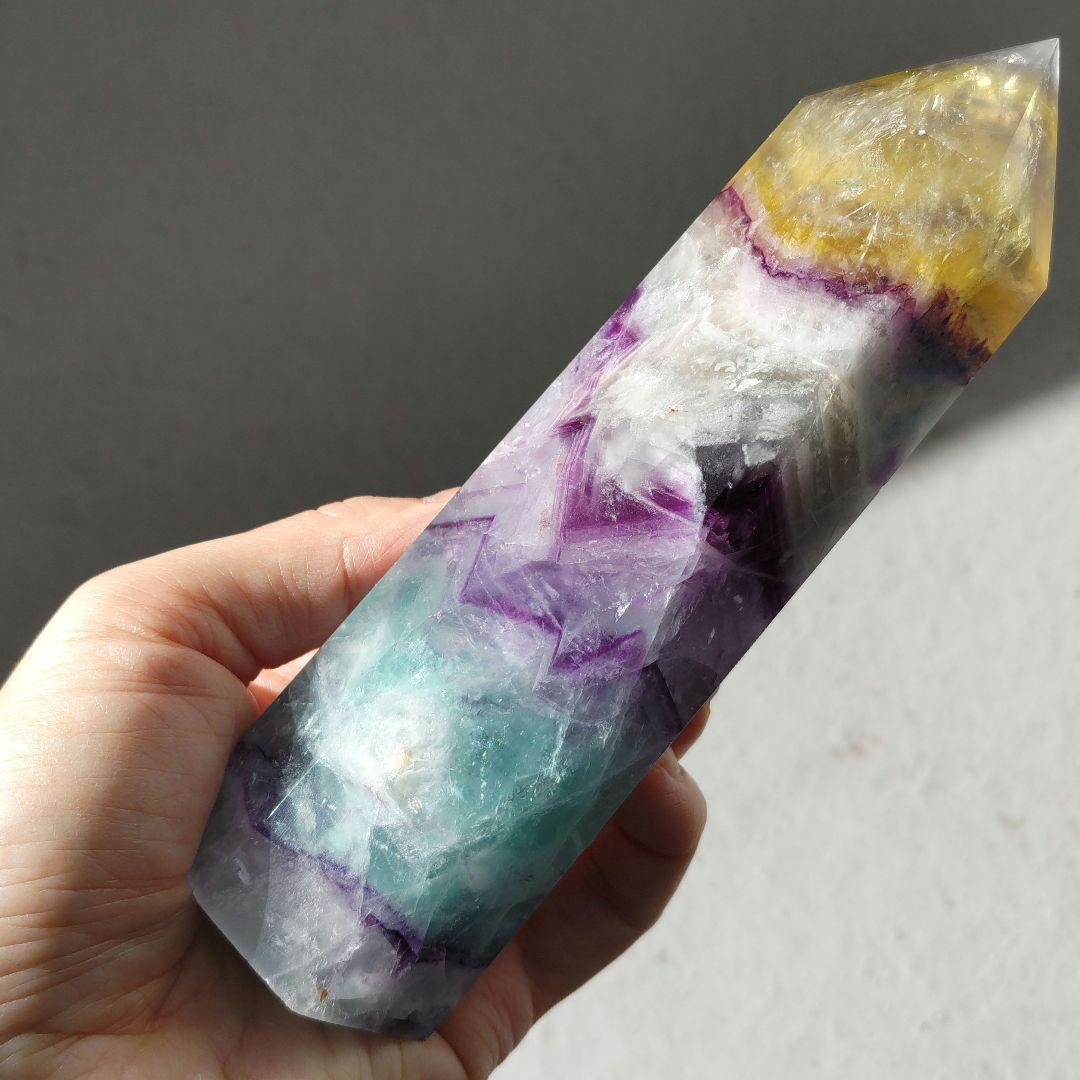 フローライト　ポイント　大　マイカ入り　キラキラ　BIG