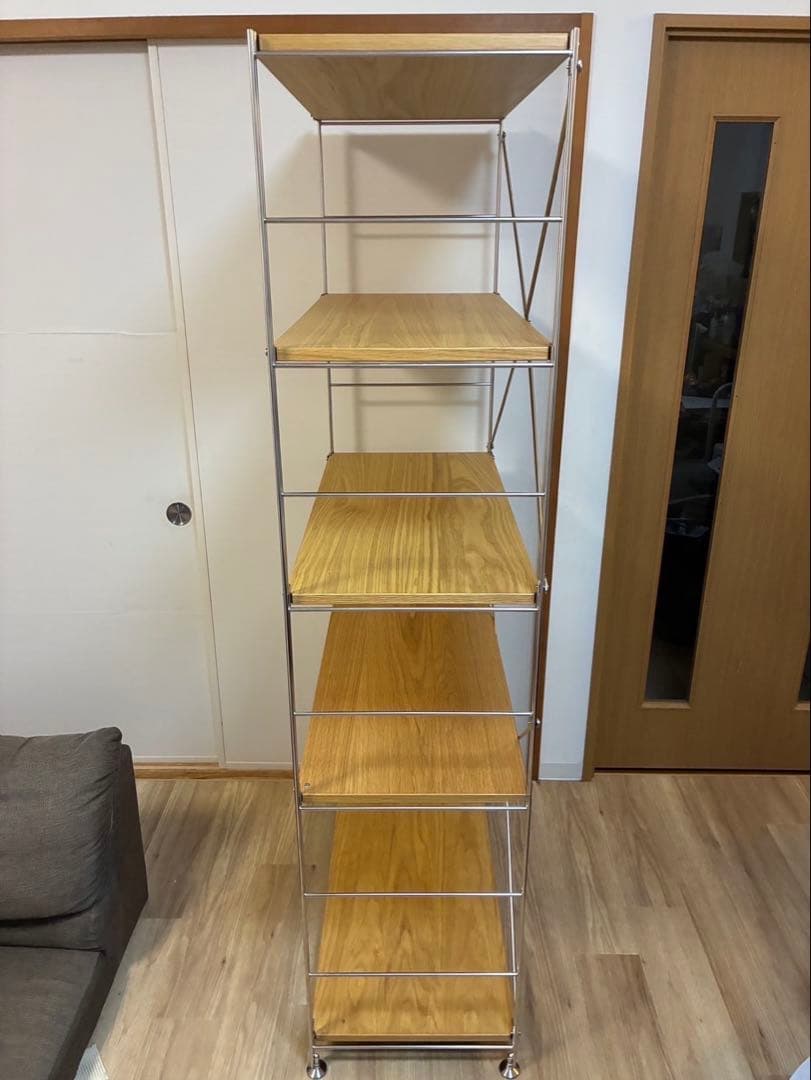 無印良品 ステンレスユニットシェルフ オーク材 棚セット ワイド大①