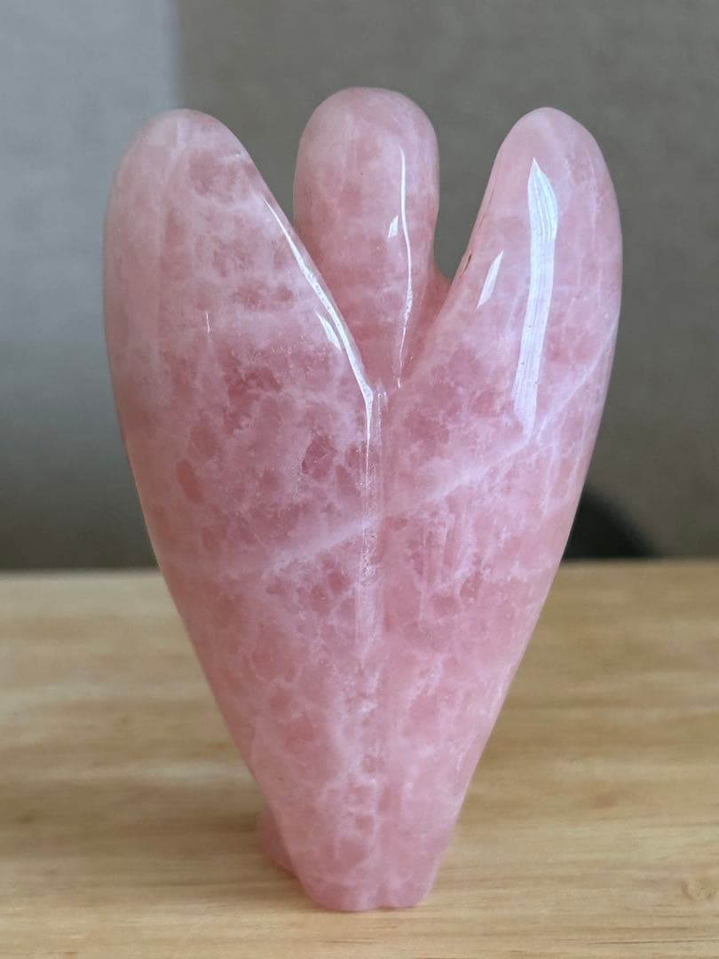 高品質【天然石】ローズクォーツ 天使 エンジェル 置物 彫物❣️
