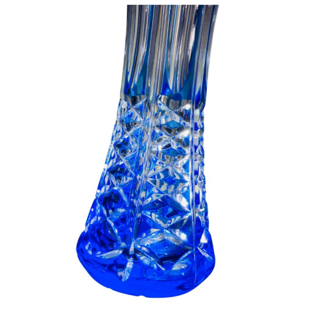 KAMEI GLASS シュヴァリエ Chevalier クリスタル花瓶 ブルー - メルカリ