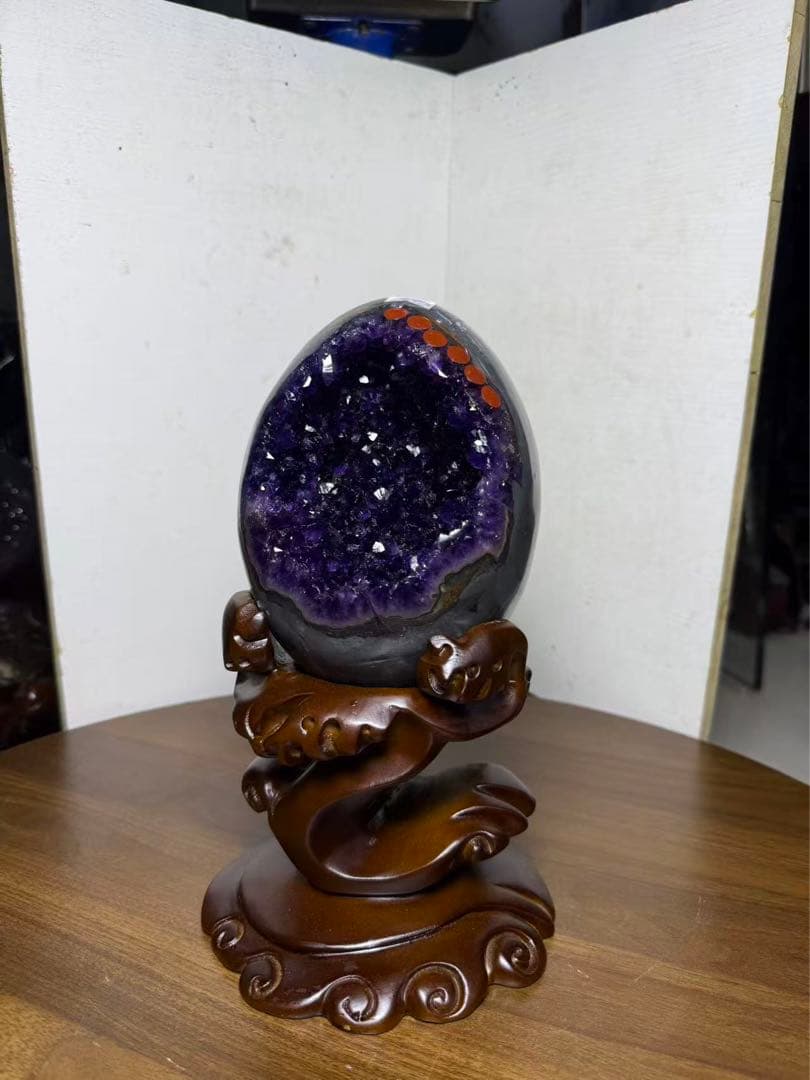 天然石アメジストのドーム　置物