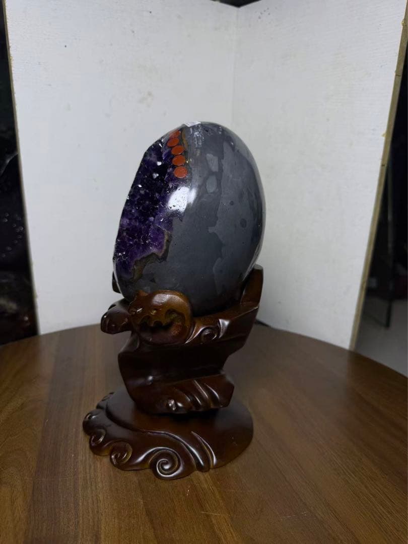 天然石アメジストのドーム　置物