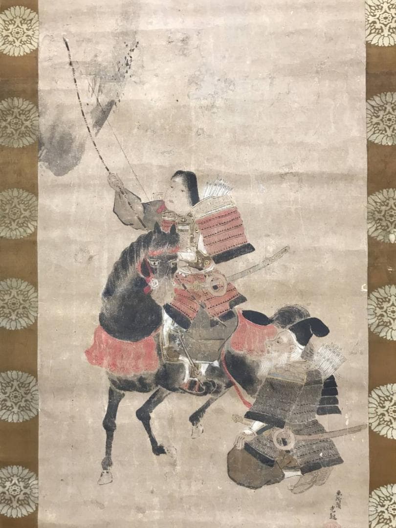 模写】土佐光起/若武者図/江戸前期/神功皇后図/掛軸/名家伝来/AC-405