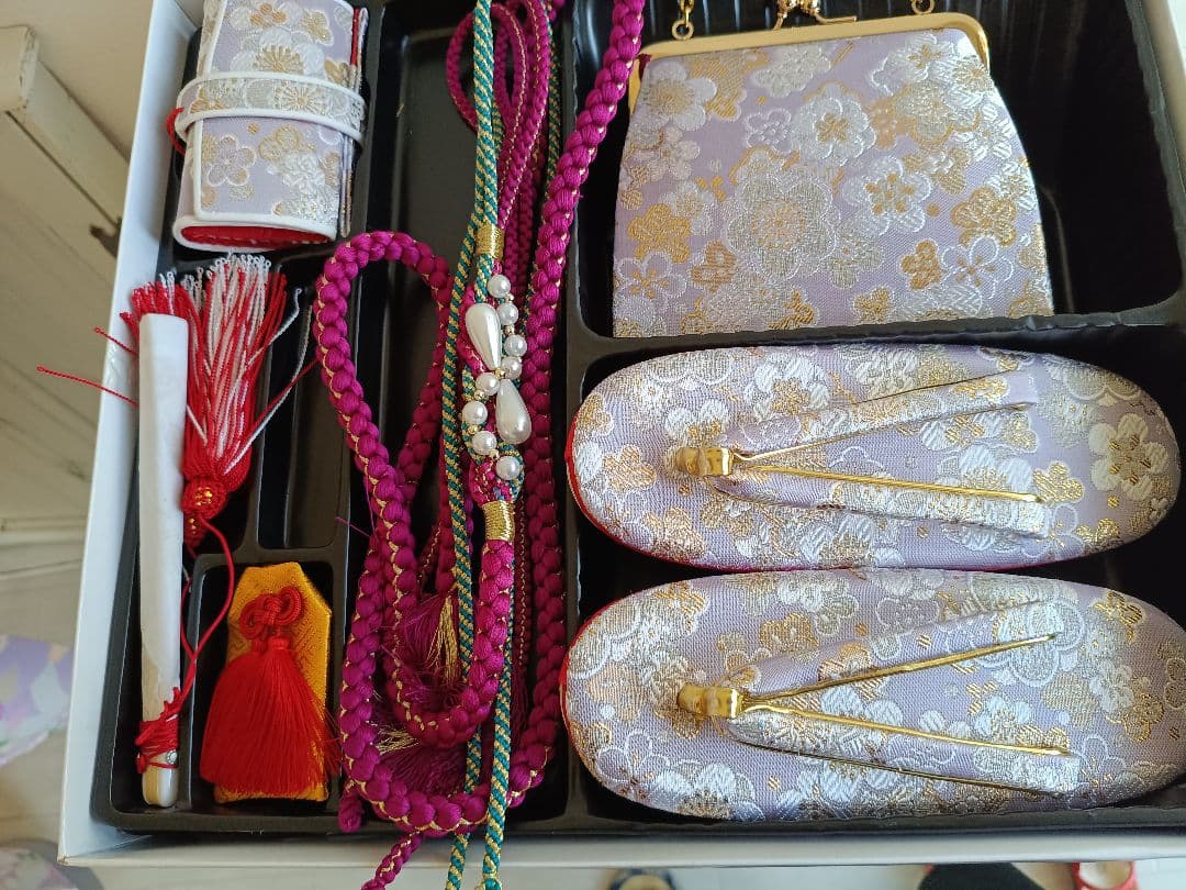 新品☆薄紫の着物に薄いピンクの作り帯