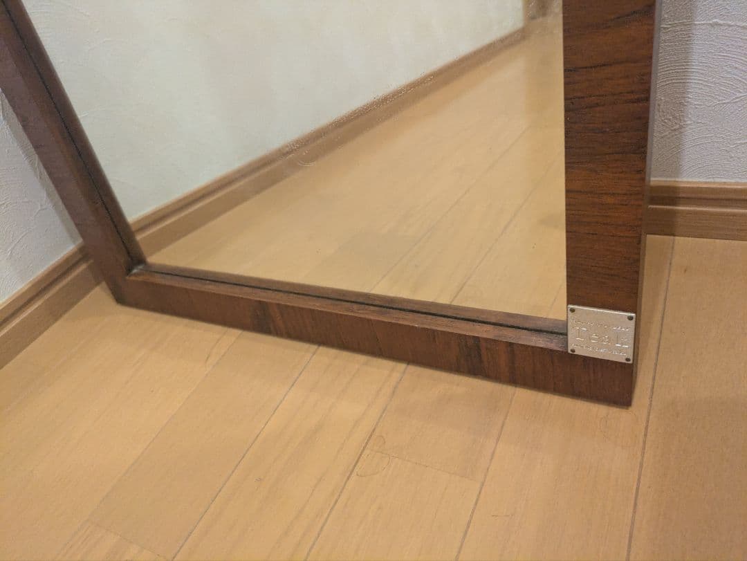 TEAK スタンドミラー ブラウン