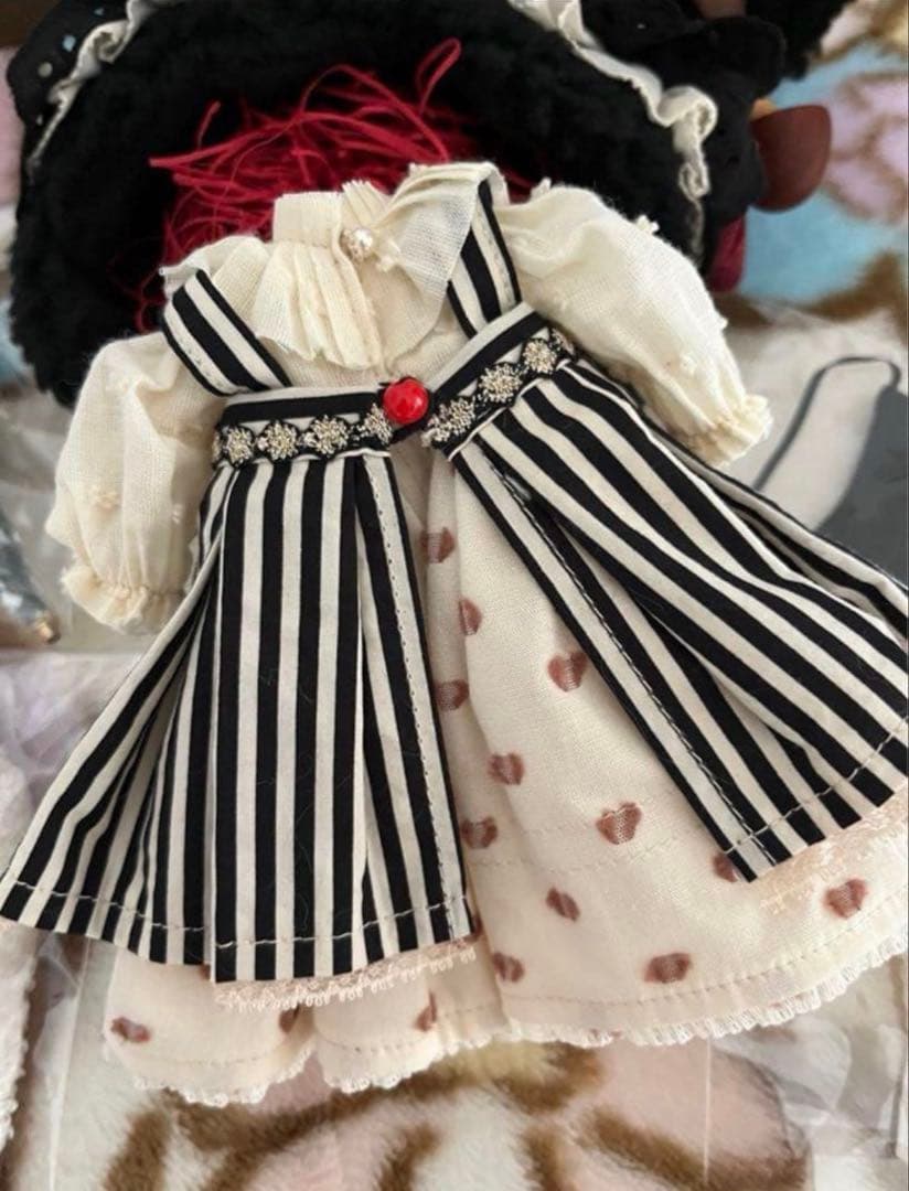 作家様 ブライスアウトフィットセット ストライプワンピースウサ耳帽