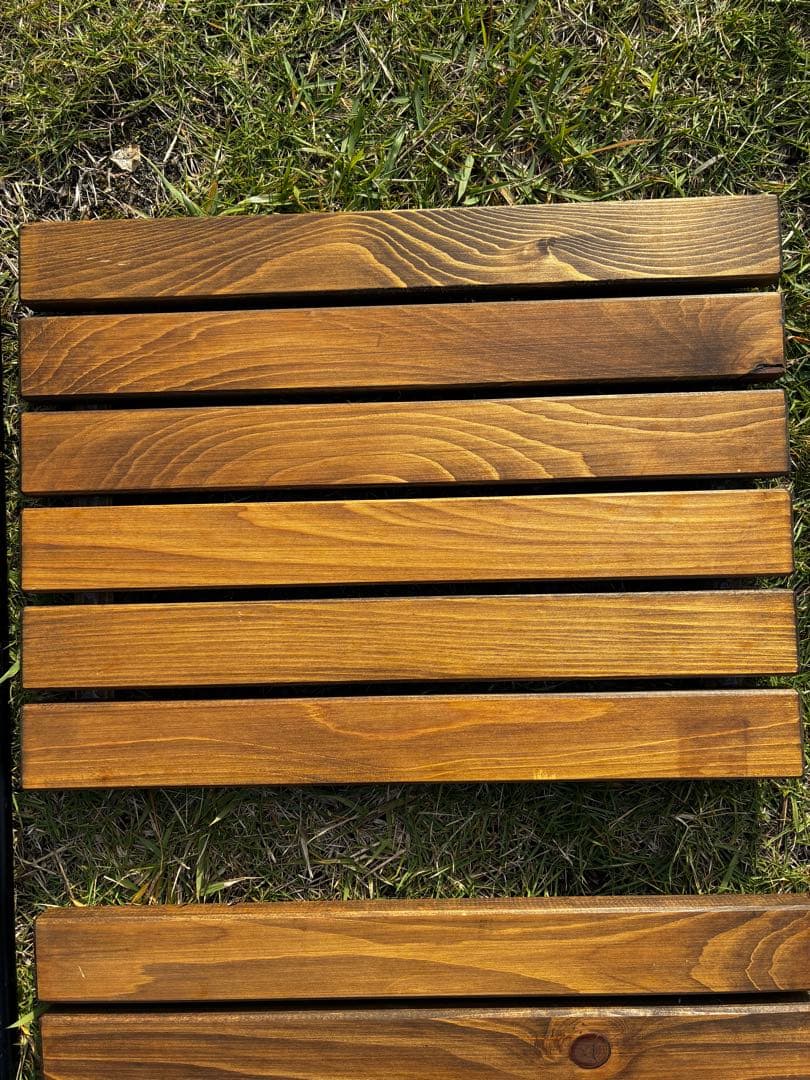 アイアン工房　アイアンテーブル　細板（ブラックマルチプレート付き）