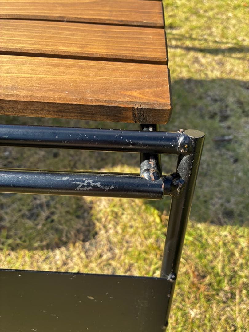 アイアン工房　アイアンテーブル　細板（ブラックマルチプレート付き）