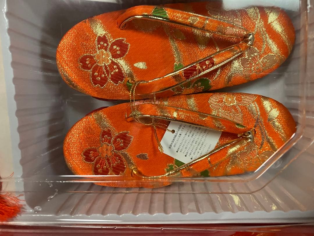 メ3710新品・未使用七五三 女の子 結び帯 はこせこ 3歳 5歳 草履18㎝