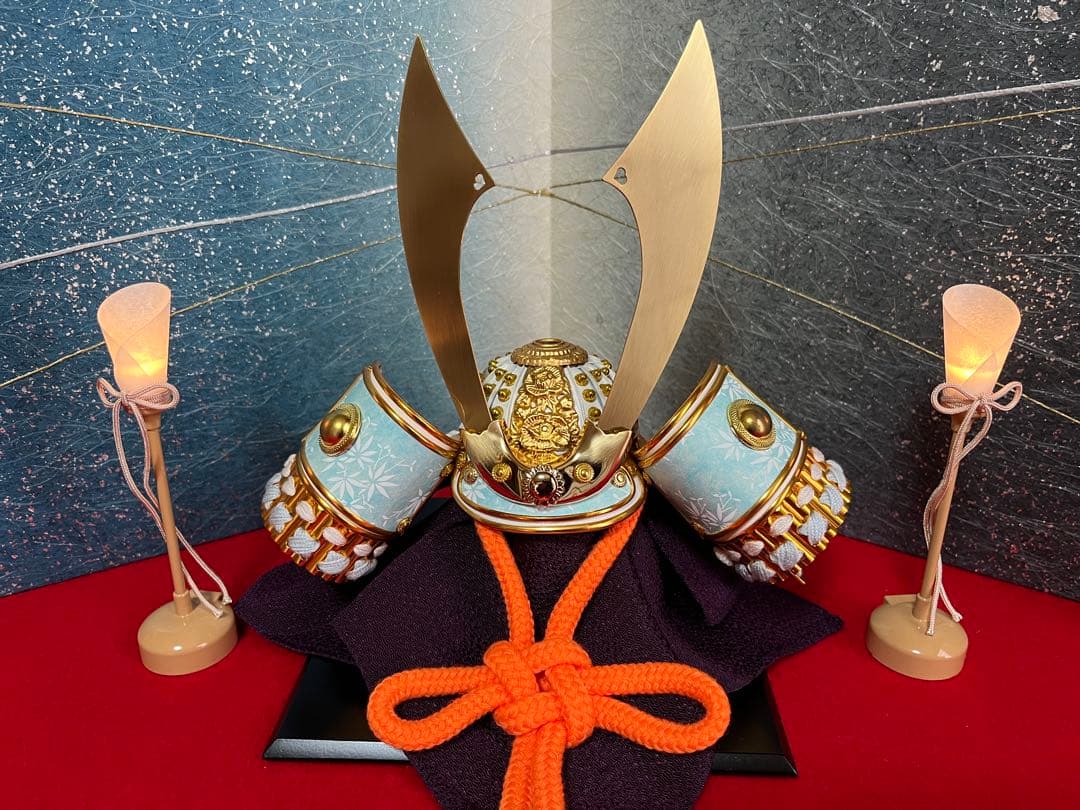 5号白鉢水色吹き返しの兜セット