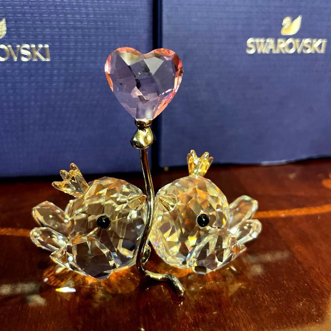 スワロフスキー　ラブバード置物
