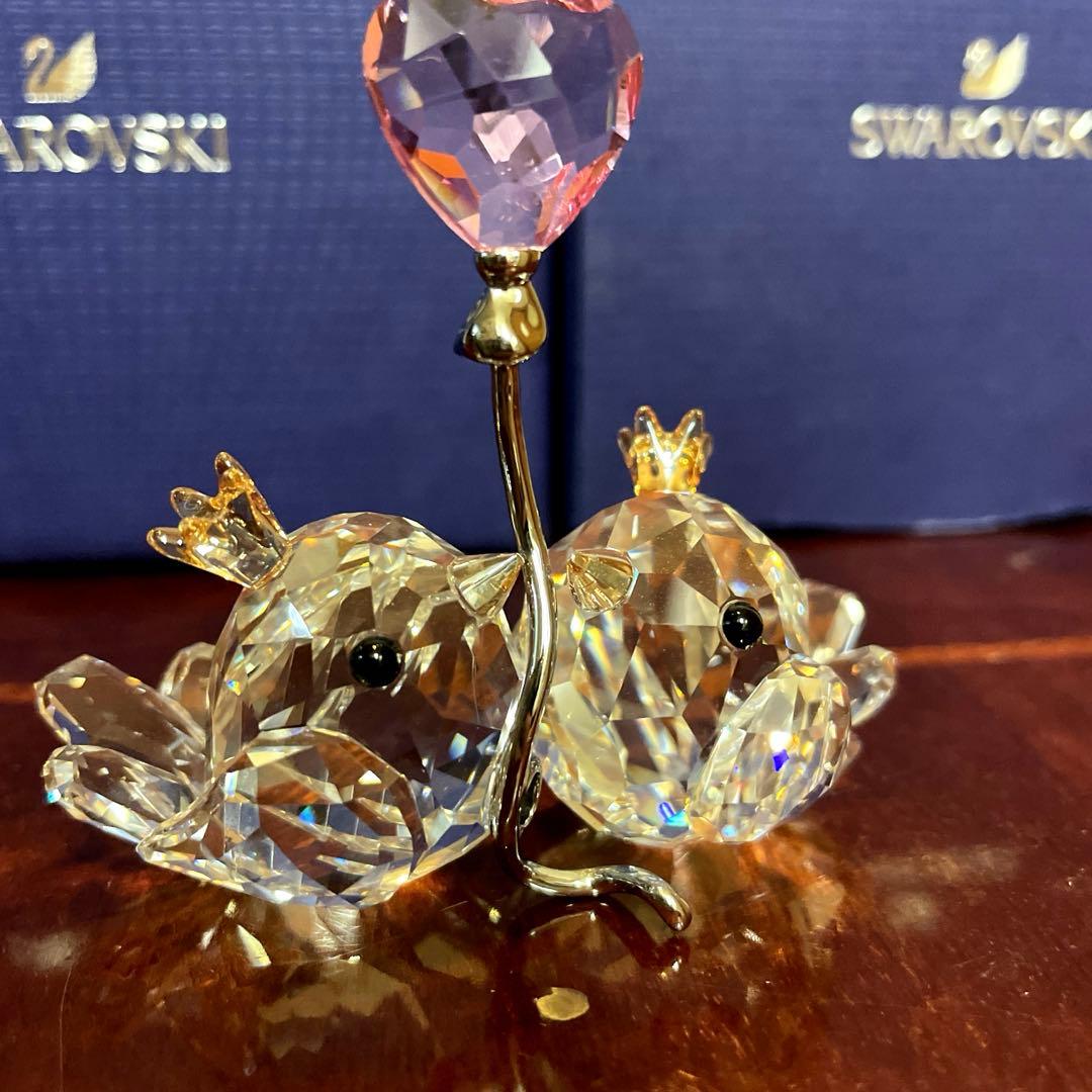 スワロフスキー　ラブバード置物