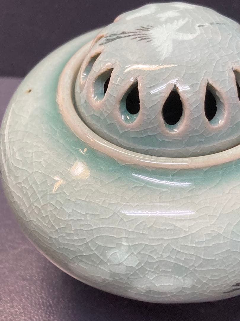 焼き物 香合 雲鶴象嵌 高麗青磁 - メルカリ