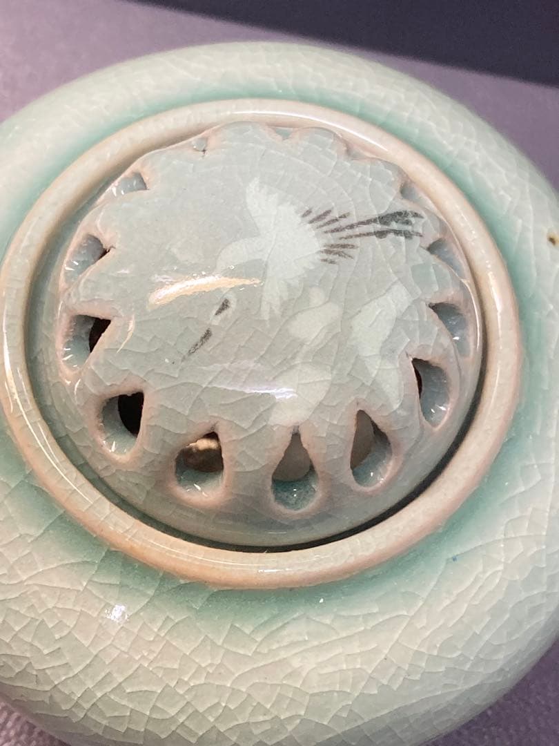 焼き物 香合 雲鶴象嵌 高麗青磁 - メルカリ